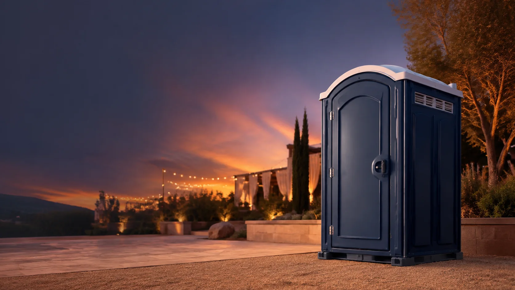 Portable restroom shown for rental planning in Olympia, WA